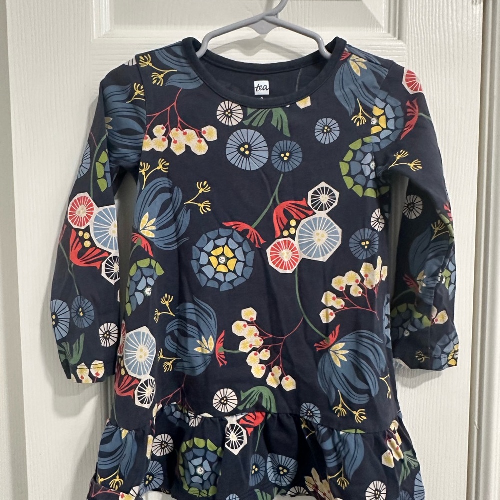 Tea Collection Floral Long Sleeve Kids Dress, 2T